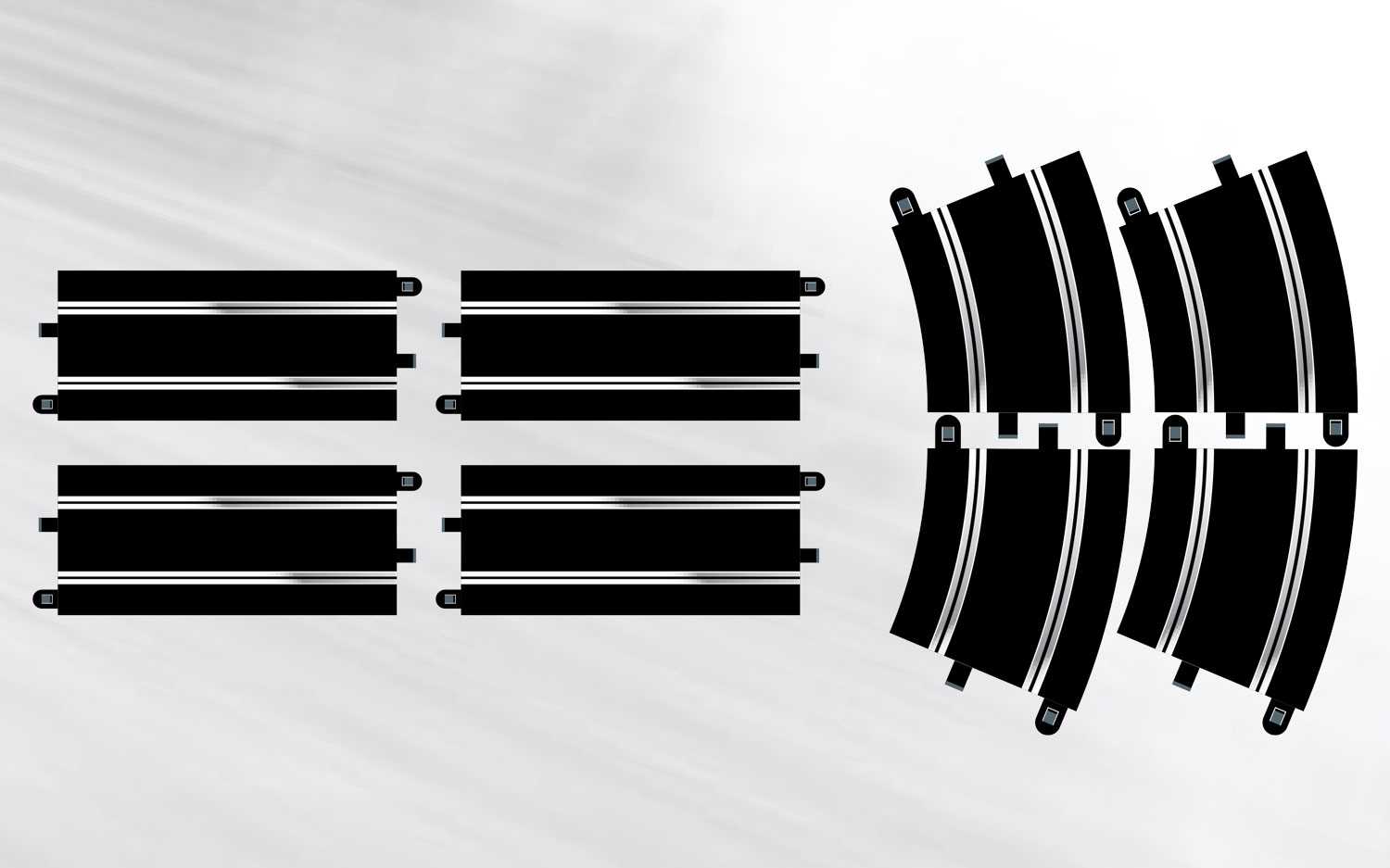 Rozšíření trati SCALEXTRIC C8556 - Track Extension Pack 7 - 4 X Straights & 4 X R4 Curves