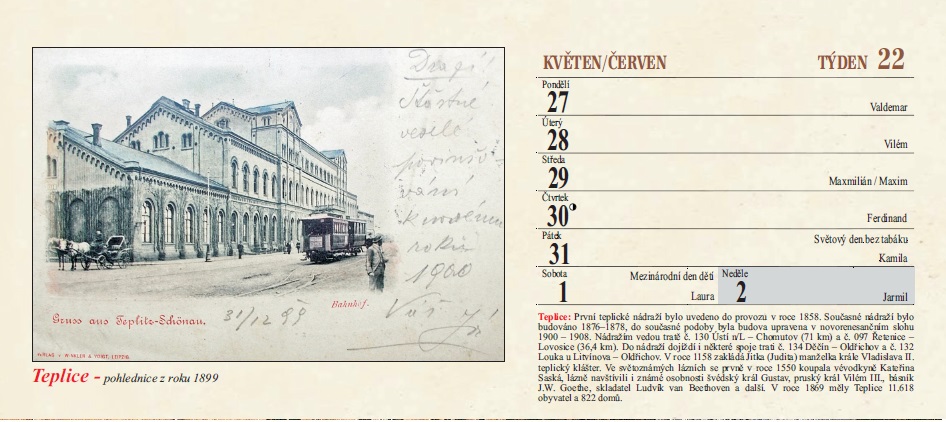 kalendář Vlaková nádraží 2025