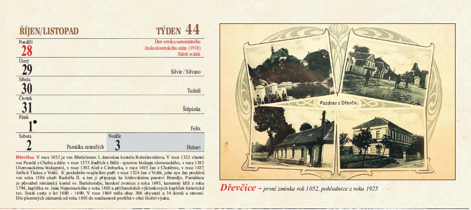 kalendář okolí Prahy - východní část 2026