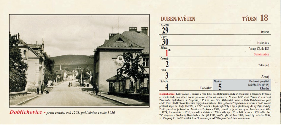 kalendář okolí Prahy - západní část 2026