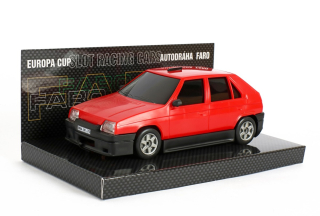 Favorit City, červený - Model SRC 1:28 - motor 12 OOOotk. -K autodráze ITES, FARO, EuropaCup, Gonio .
