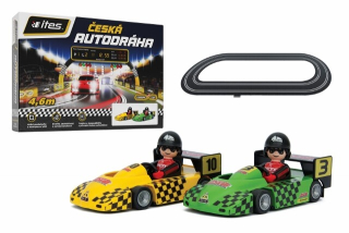 Základní set autodráha ITES - model SRC 2x auta IGZ Igráček 1:18 , délka 4,2m